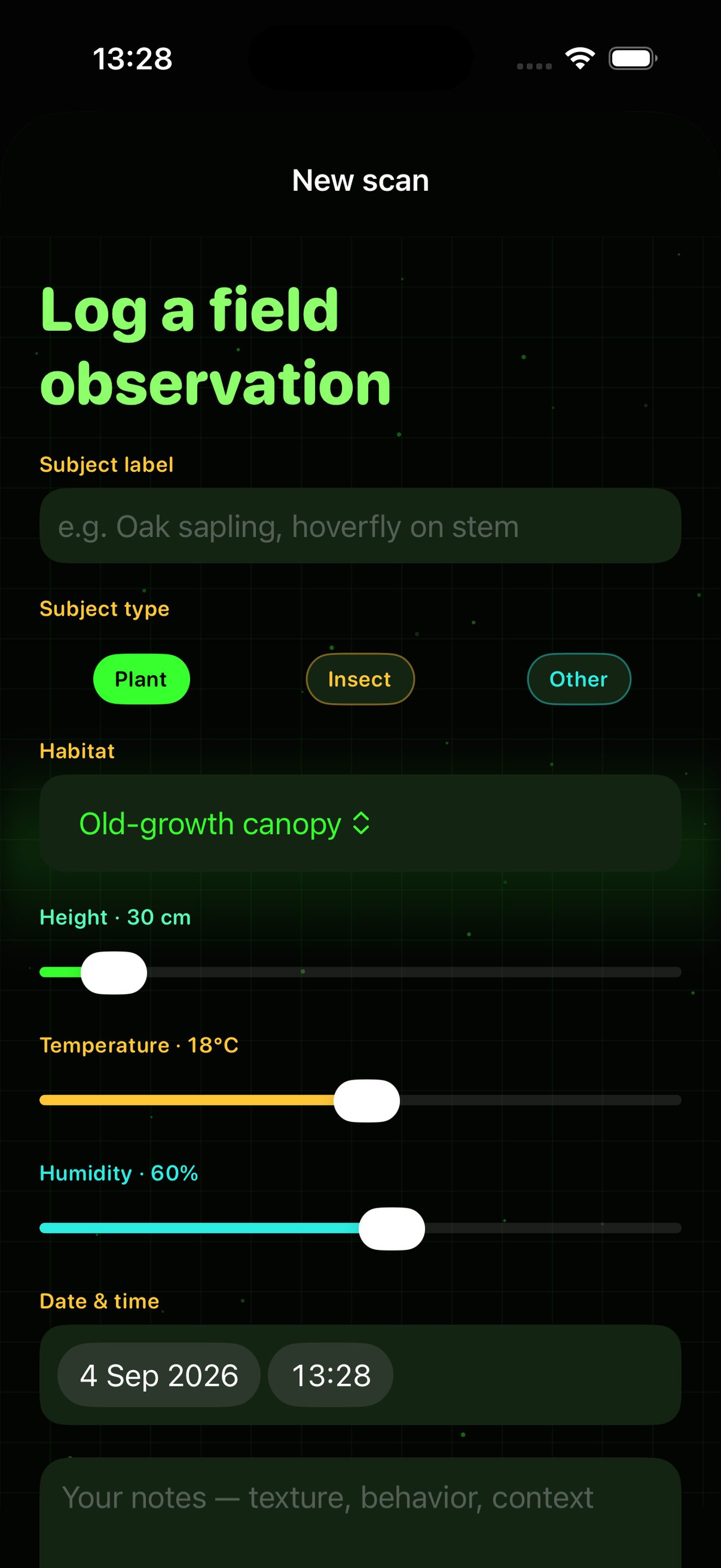 BioScan insights dashboard